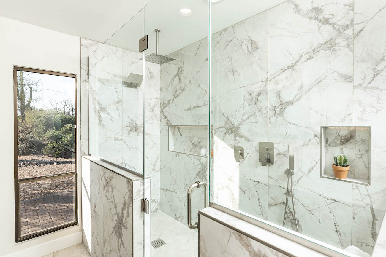 glass-shower-door-white-gray-marble-scottsdale-az